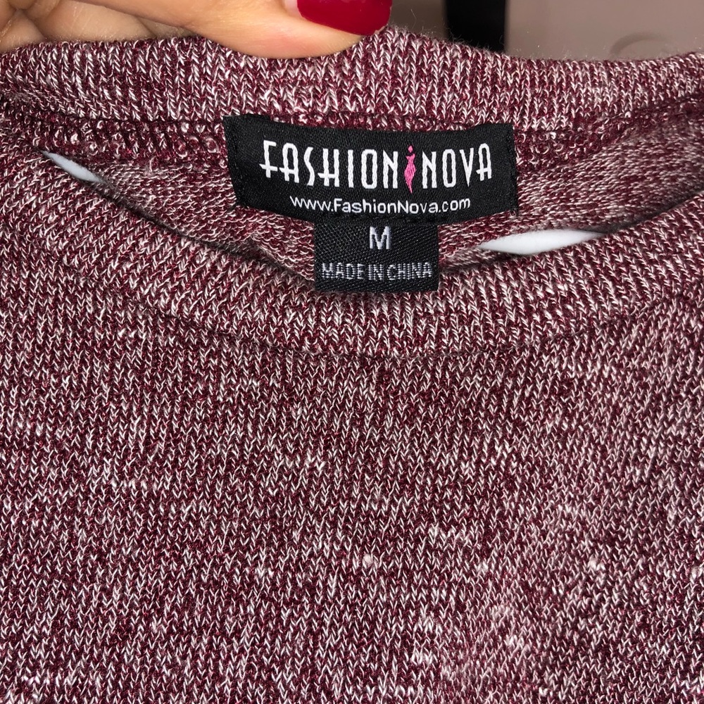 Fashion Nova shoulder cut top